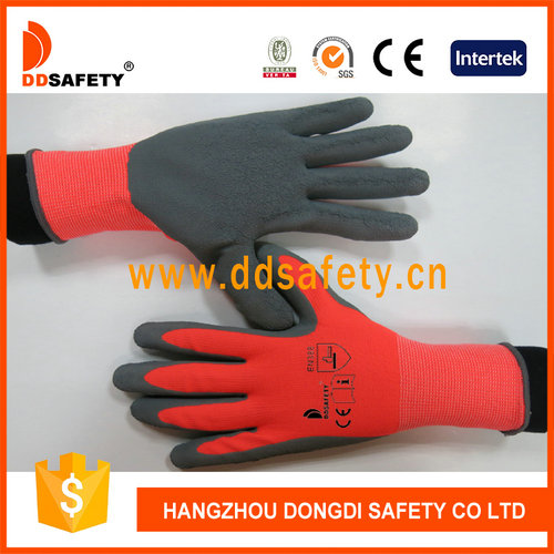 Neon orange nylon with grey latex glove Neon orange nylon with grey latex glove